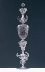 Gobelet avec couvercle, gravé du monogramme de Frédéric III, Électeur Palatin 1688-1701